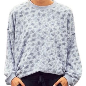 Aerie Soft Sunday Grey Leopard Sweatshirt